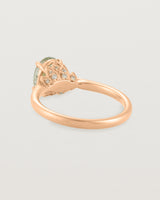 Back view of the Kalina Oval Solitaire | Green Amethyst | Rose Gold.