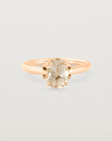 Front view of the Kalina Oval Solitaire | Savannah Sunstone | Rose Gold.