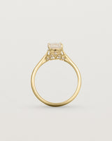 Standing view of the Kalina Oval Solitaire | Savannah Sunstone | Yellow Gold.
