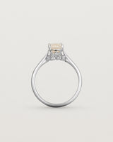 Standing view of the Kalina Oval Solitaire | Savannah Sunstone | White Gold.