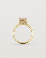 Standing view of the Kalina Round Solitaire | Savannah Sunstone | Yellow Gold.