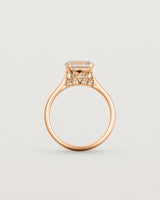 Standing view of the Kalina Round Solitaire | Savannah Sunstone | Rose Gold.