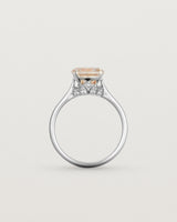 Standing view of the Kalina Round Solitaire | Savannah Sunstone | White Gold.