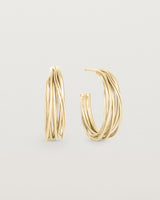 A pair of the Kamali Hoops in Yellow Gold.
