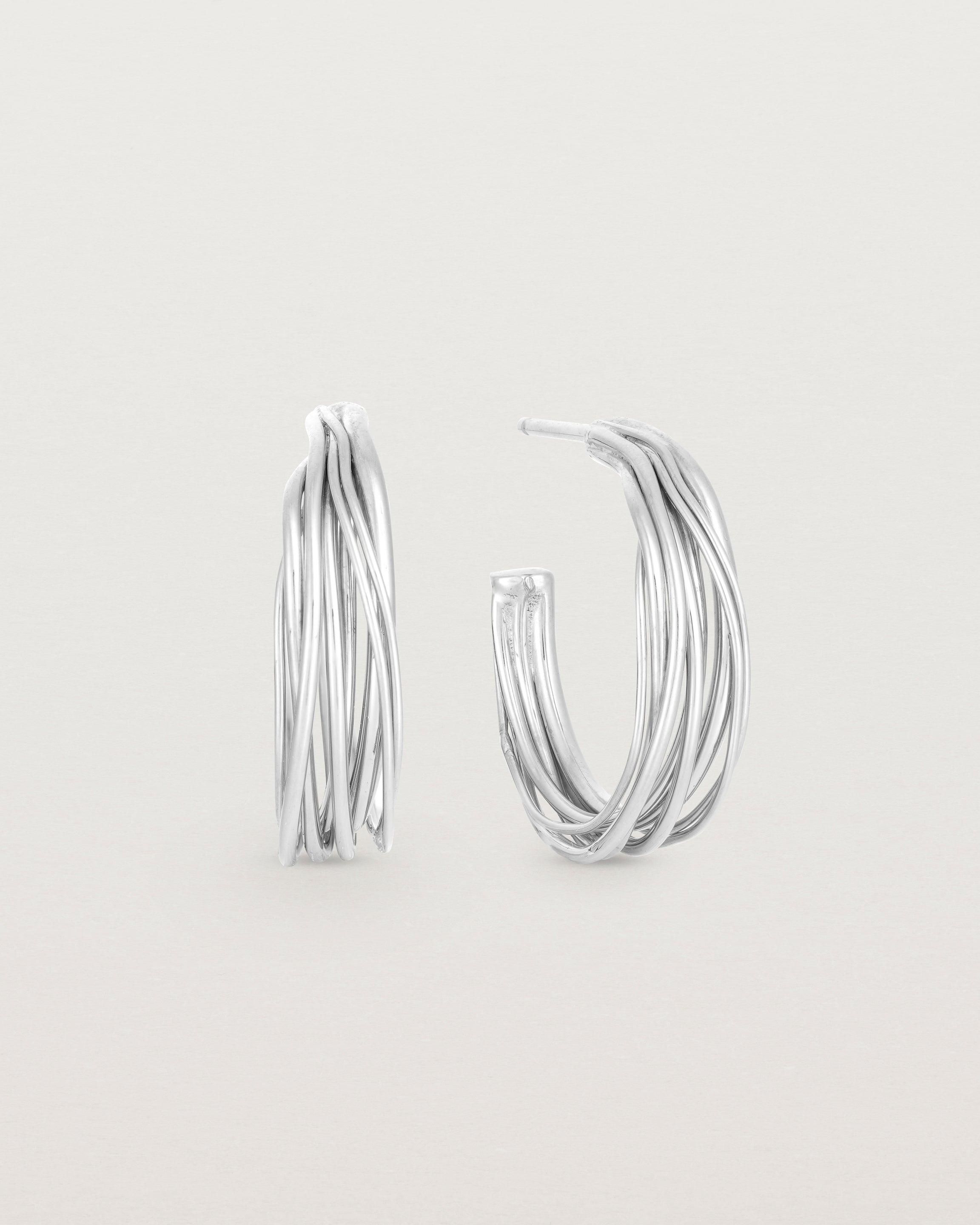 A pair of the Kamali Hoops in Sterling Silver.