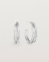 A pair of the Kamali Hoops in Sterling Silver.
