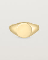 Front view of the Kian Signet Ring | Yellow Gold.