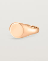 Angled view of the Kian Signet Ring | Rose Gold.