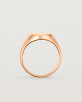 Standing view of the Kian Signet Ring | Rose Gold.