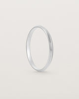 Standing view of the Knife Edge Wedding Ring | 2mm | White Gold.