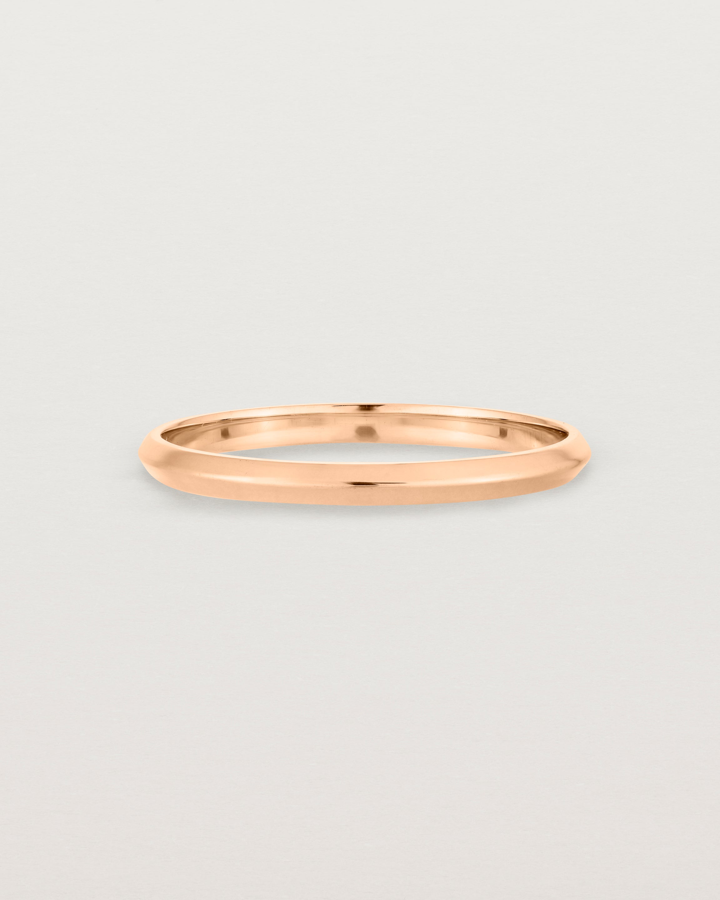 Front view of the Knife Edge Wedding Ring | 2mm | Rose Gold.