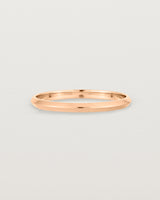 Front view of the Knife Edge Wedding Ring | 2mm | Rose Gold.