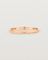 Front view of the Knife Edge Wedding Ring | 2mm | Rose Gold.