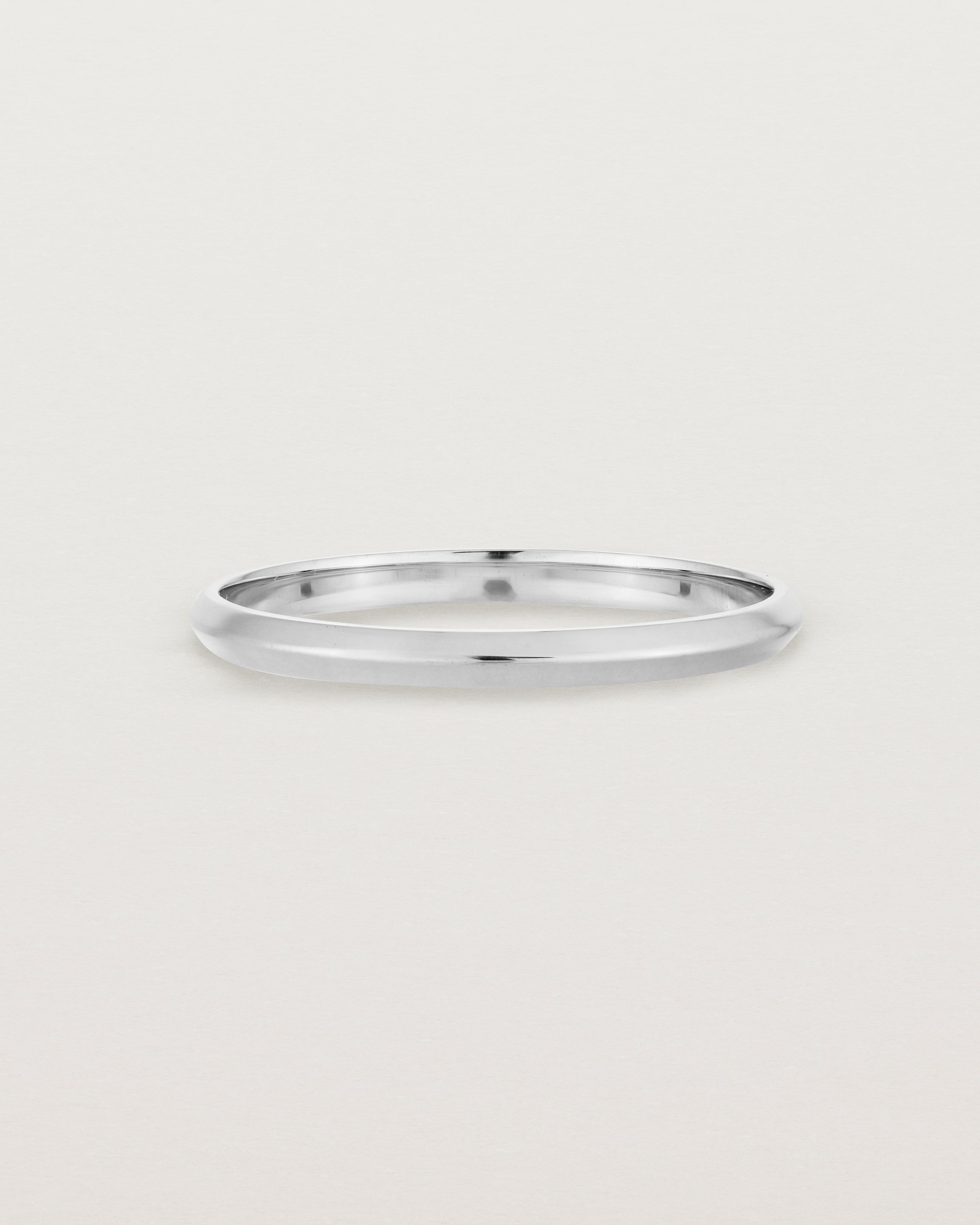 Front view of the Knife Edge Wedding Ring | 2mm | White Gold.