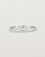 Front view of the Knife Edge Wedding Ring | 2mm | White Gold.
