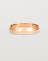 Front view of the Knife Edge Wedding Ring | 4mm | Rose Gold.