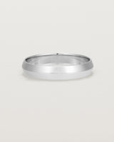 Front view of the Knife Edge Wedding Ring | 4mm | White Gold.