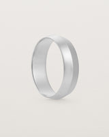Standing view of the Knife Edge Wedding Ring | 6mm | White Gold.