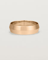 Front view of the Knife Edge Wedding Ring | 6mm | Rose Gold.Front view of the Knife Edge Wedding Ring | 6mm | Rose Gold.