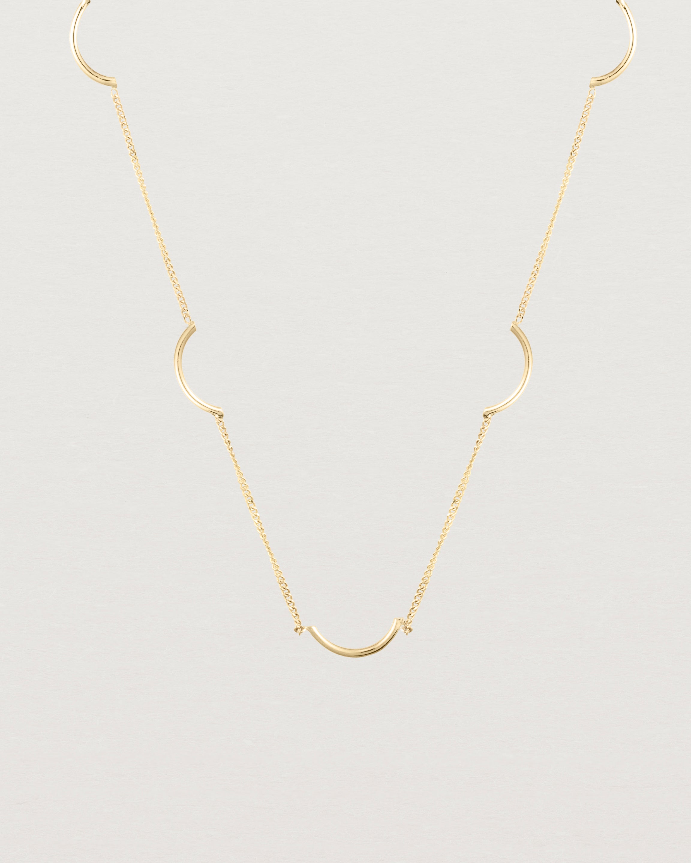 Close up of the Lai Chain Necklace in yellow gold.