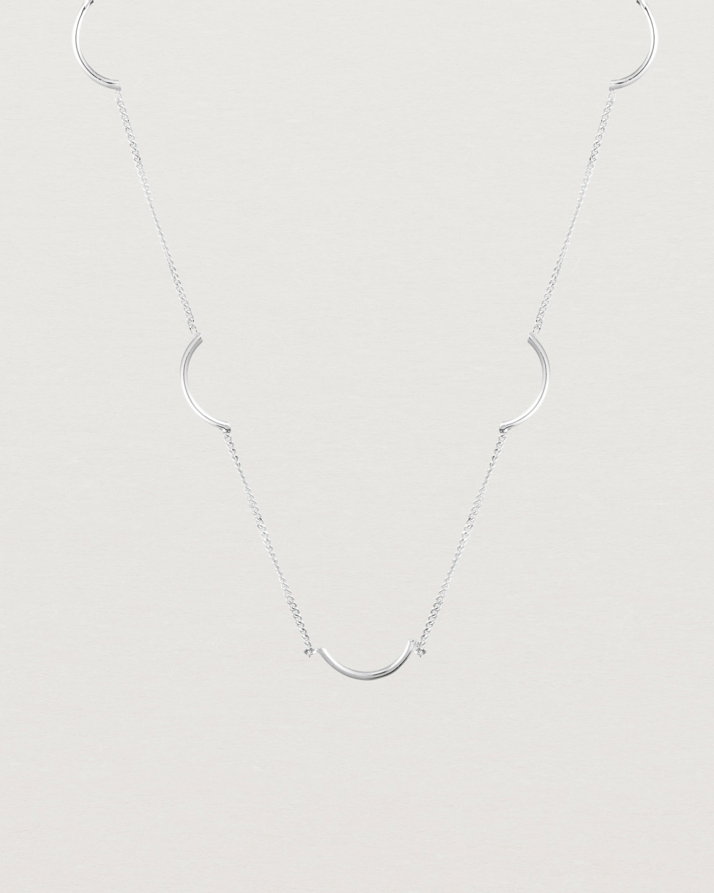 Close up of the Lai Chain Necklace in sterling silver.