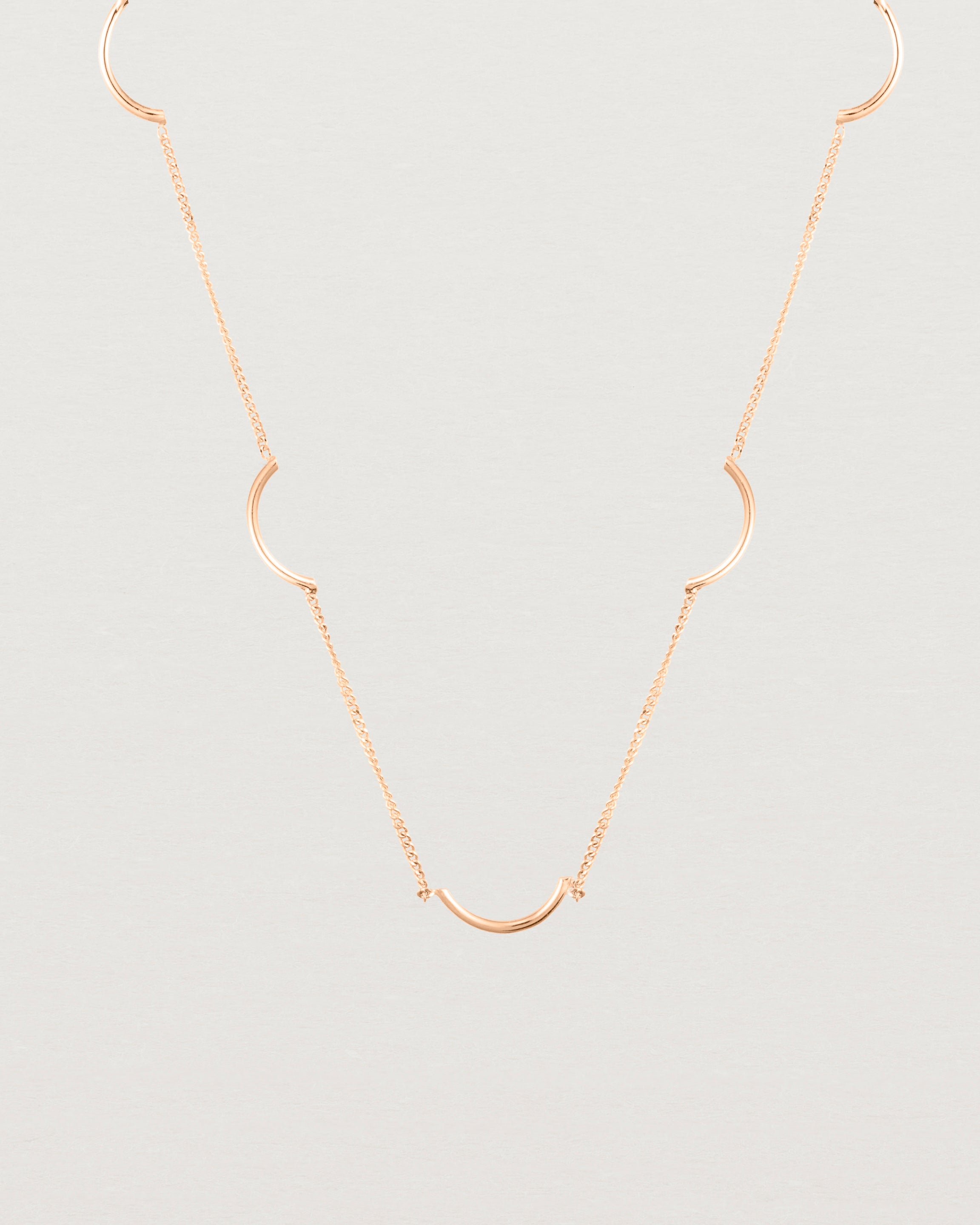 Close up of the Lai Chain Necklace in rose gold.