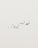 Angled view of the Lai Studs in sterling silver.