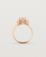 Standing view of the Laurel Emerald Trio Ring | Savannah Sunstone | Rose Gold.