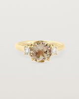 Front view of the Laurel Round Trio Ring | Savannah Sunstone | Yellow Gold.