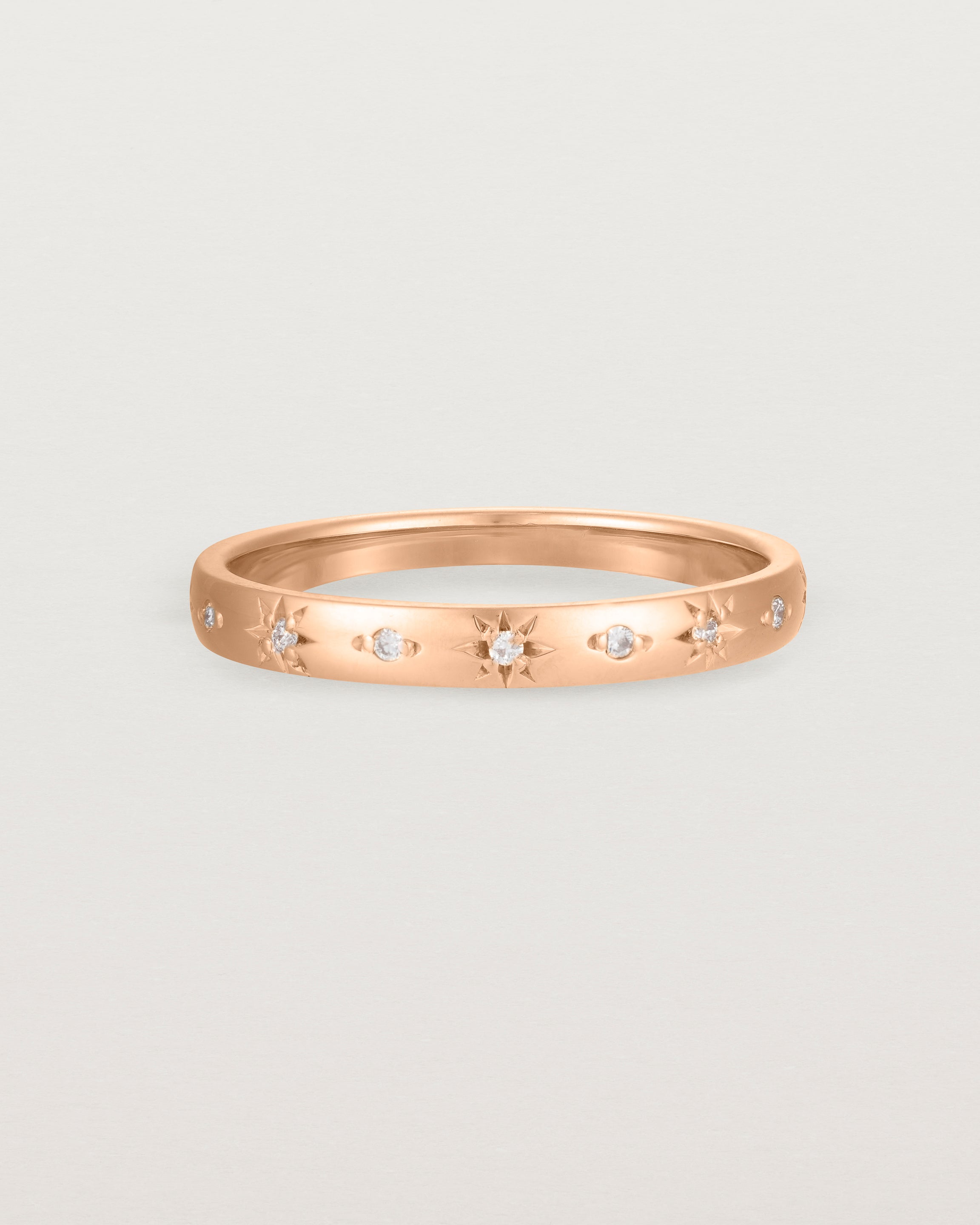 Front view of the Leilani Ring | Diamonds | Rose Gold. 