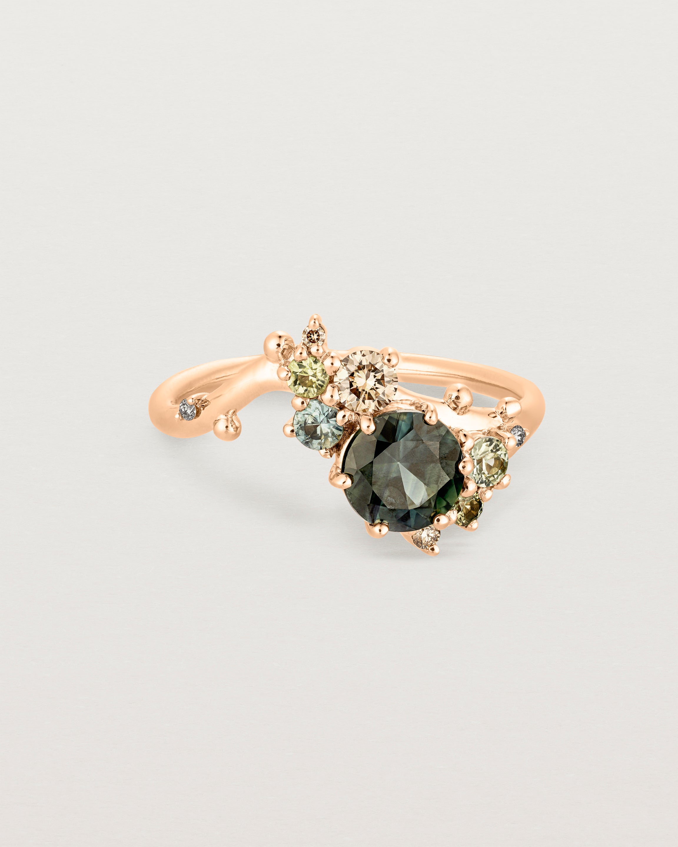 Liana Cluster Ring | Australian Sapphire & Champagne Diamonds
