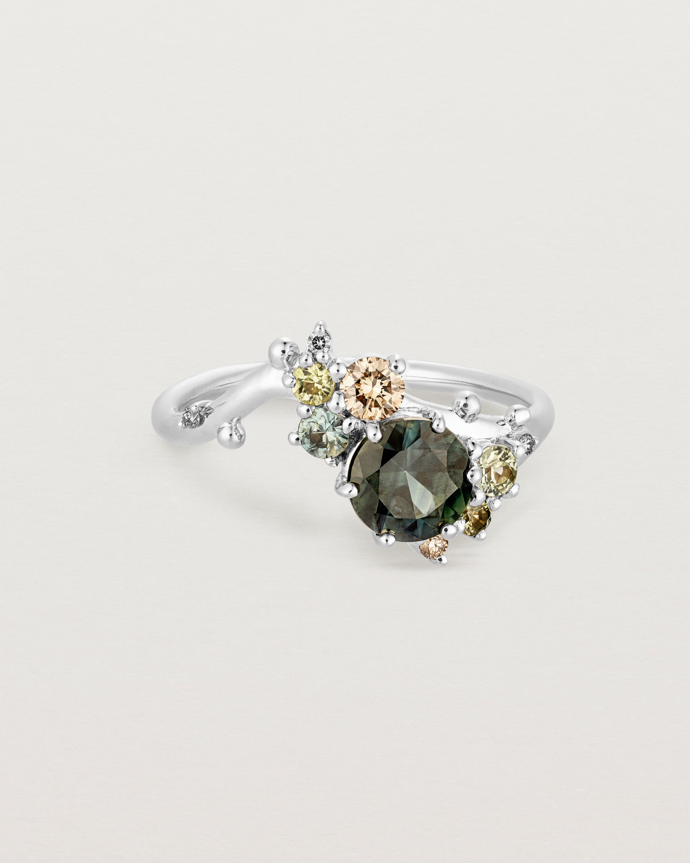 Liana Cluster Ring | Australian Sapphire & Champagne Diamonds