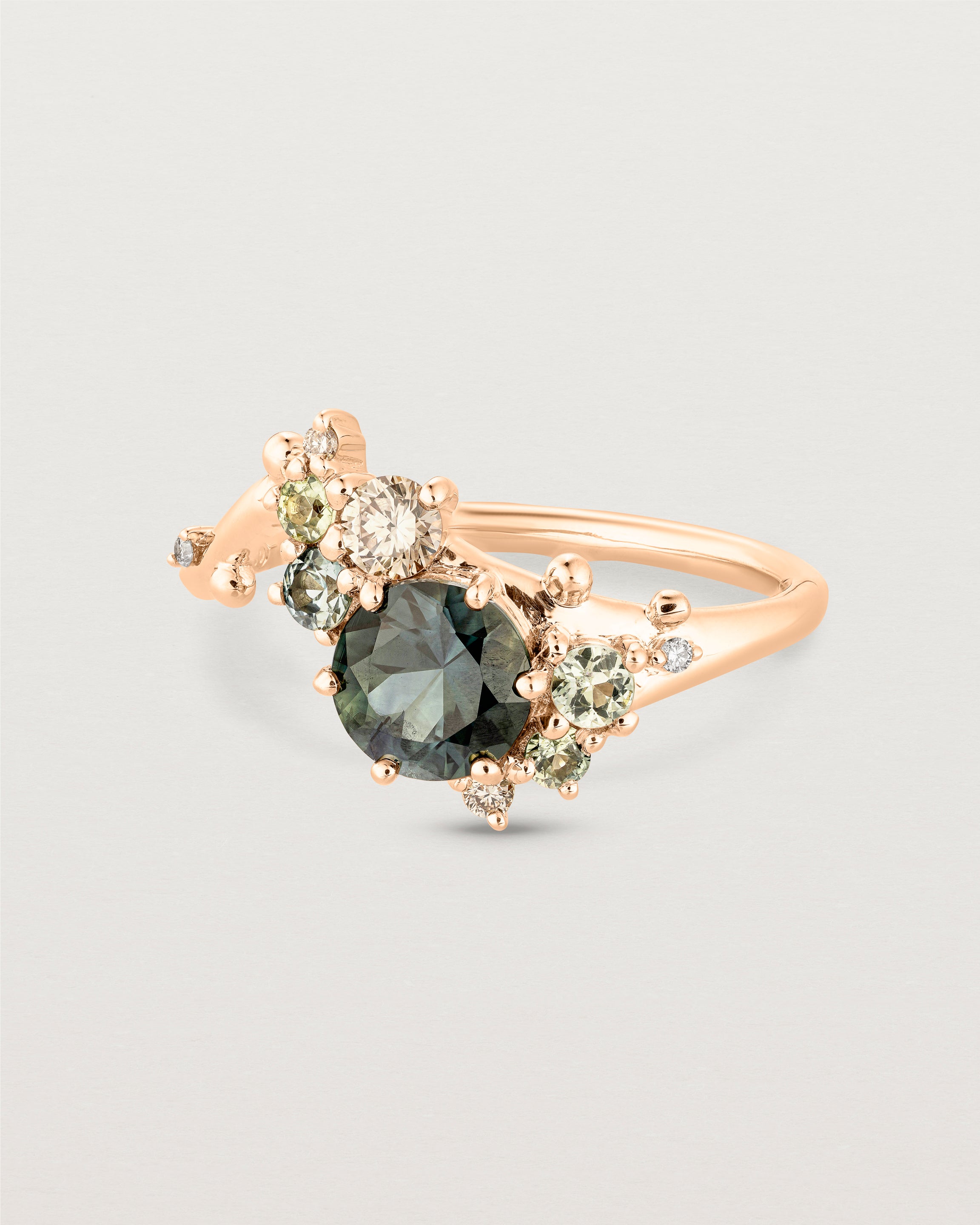 Liana Cluster Ring | Australian Sapphire & Champagne Diamonds
