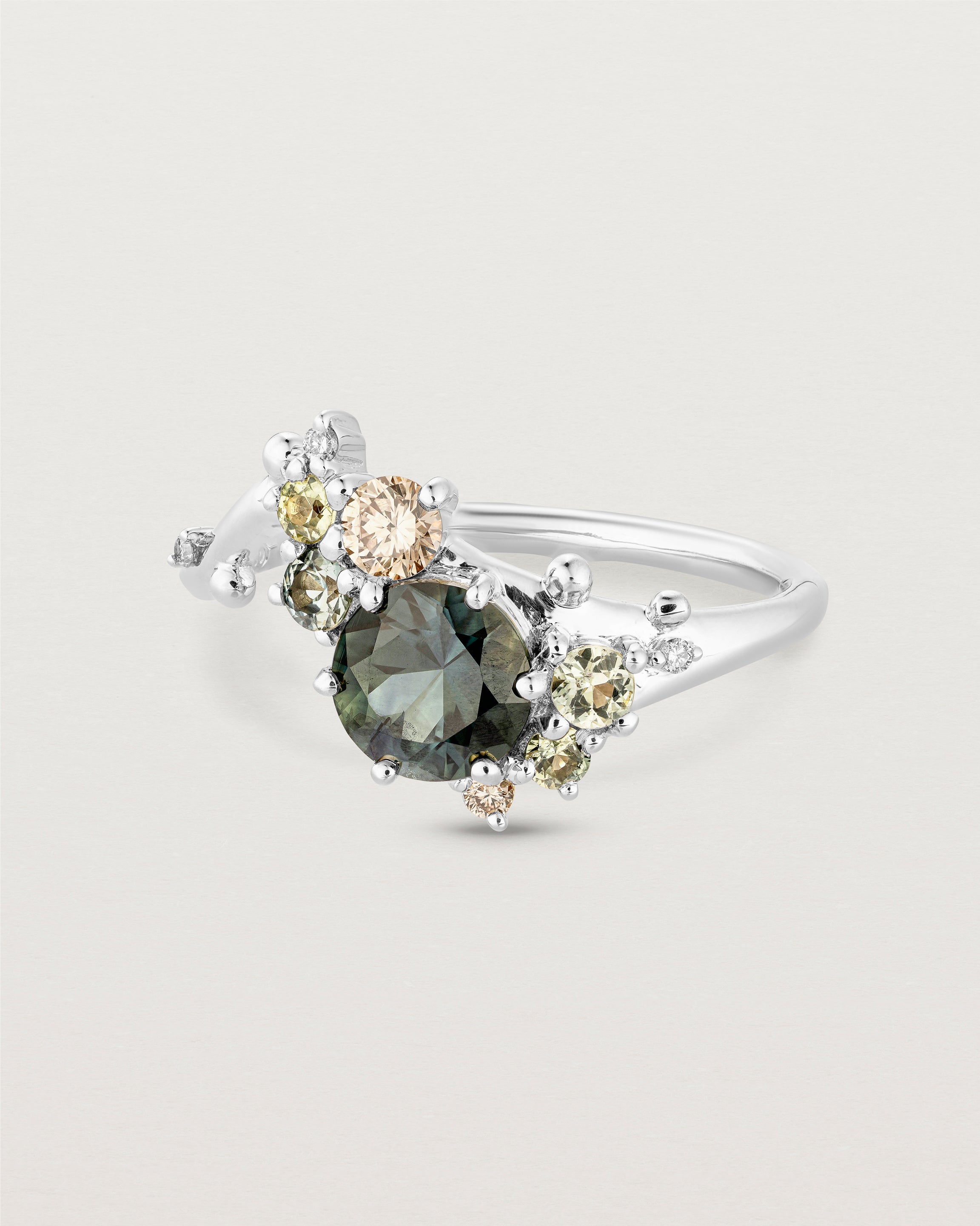 Liana Cluster Ring | Australian Sapphire & Champagne Diamonds