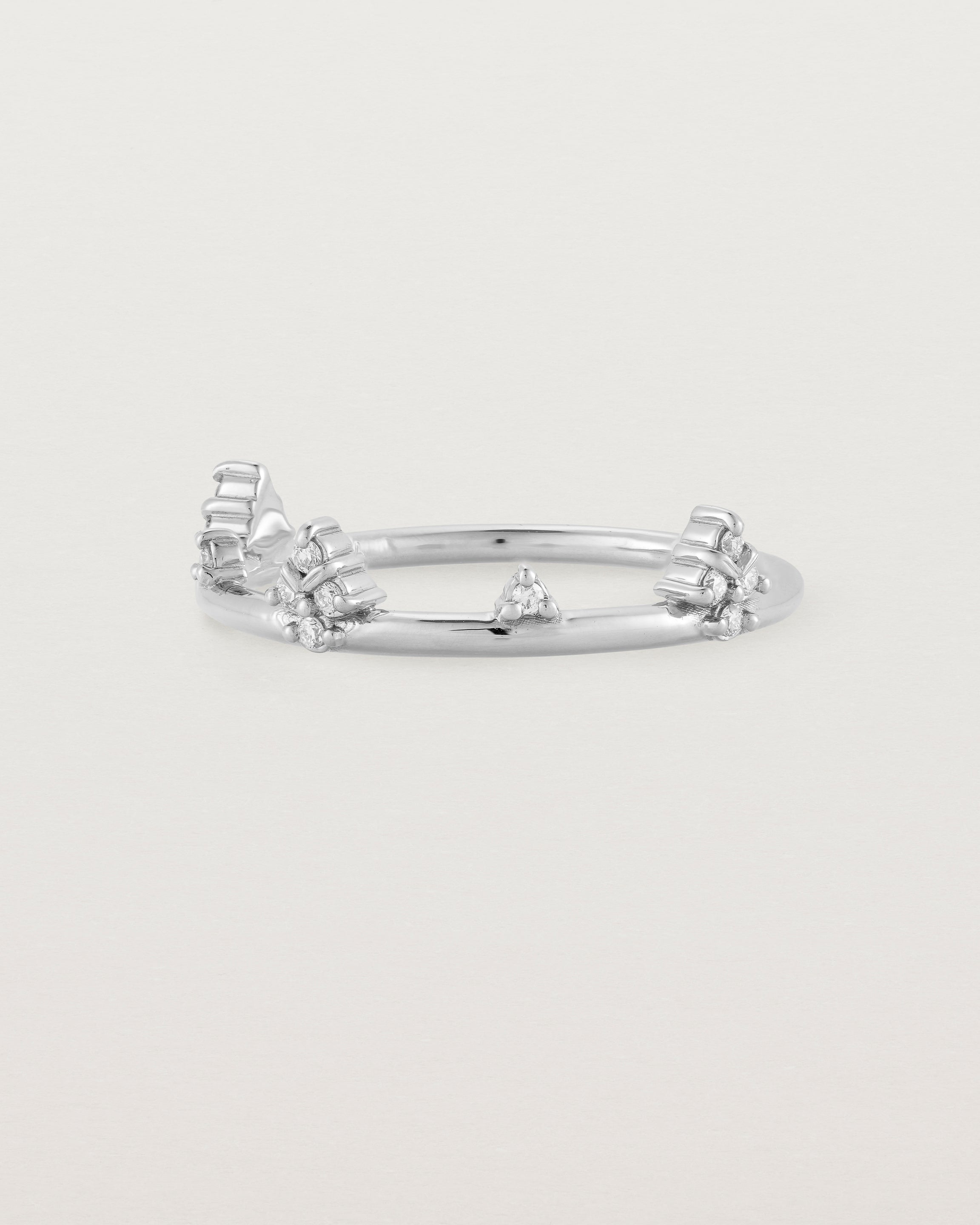 Angled view of the Lily Ring | Diamonds in White Gold.
