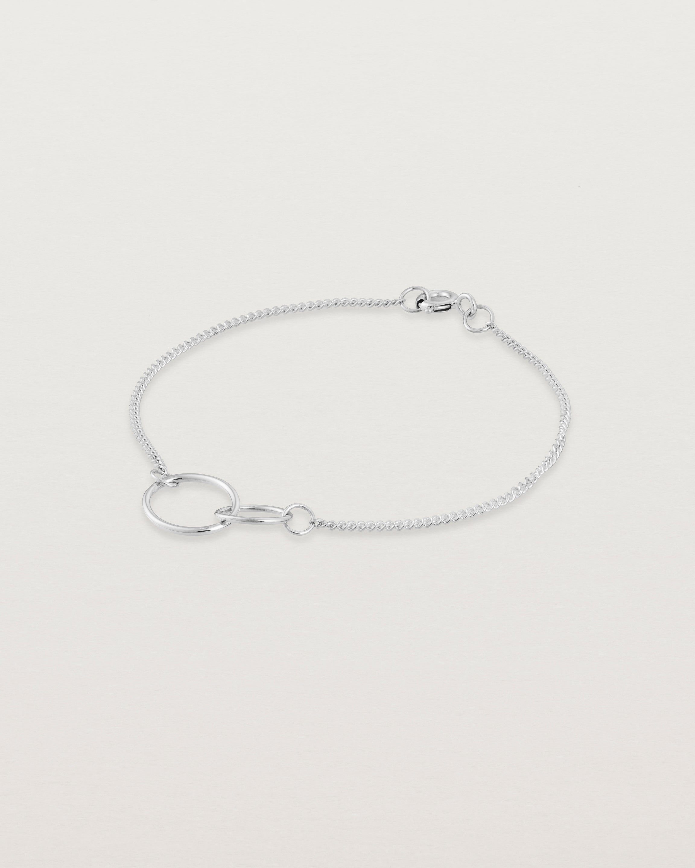 side view of the loop through oval bracelet in sterling silver
