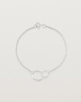 top view of the loop through oval bracelet in sterling silver