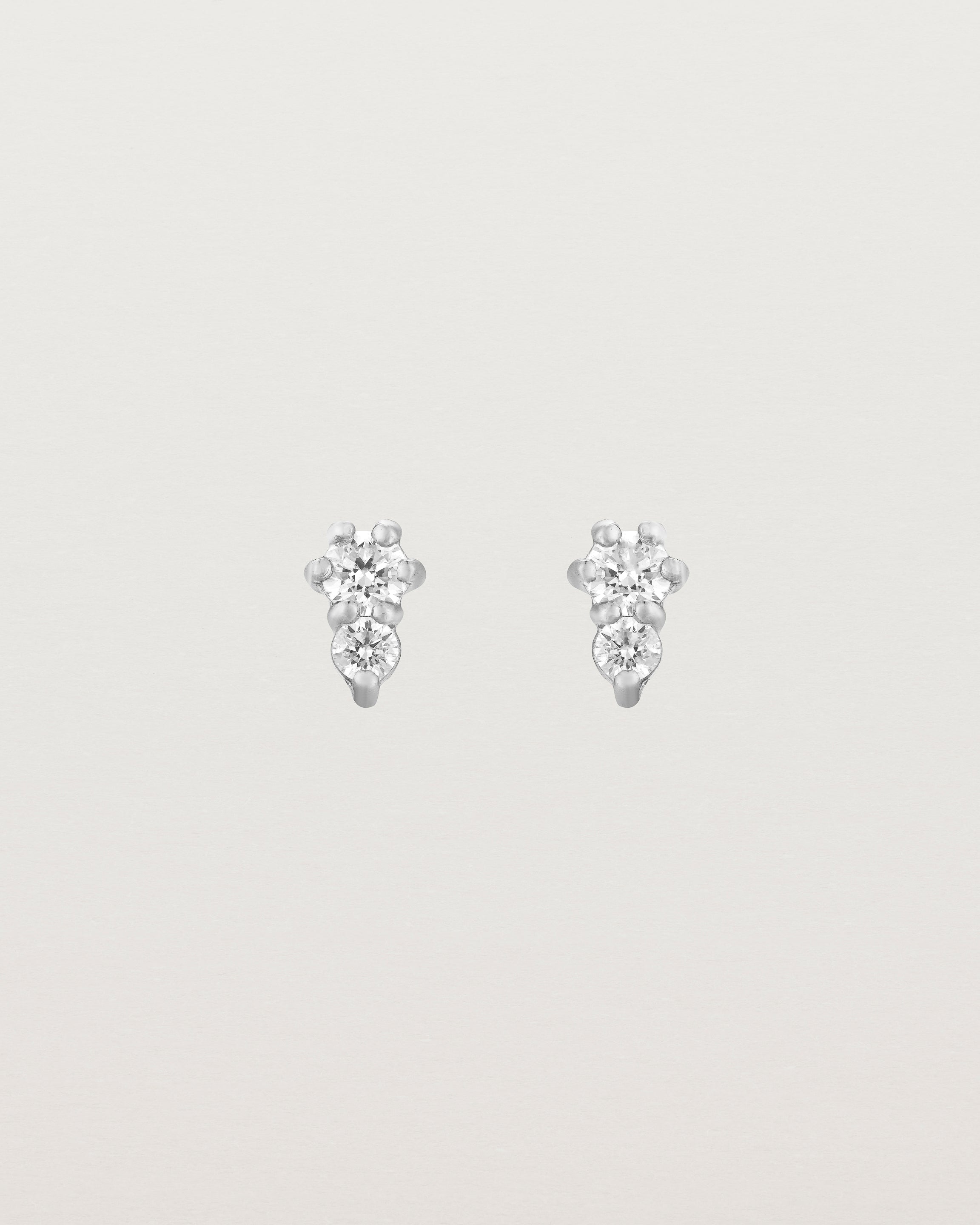 Lottie Studs | Diamond Front White Gold