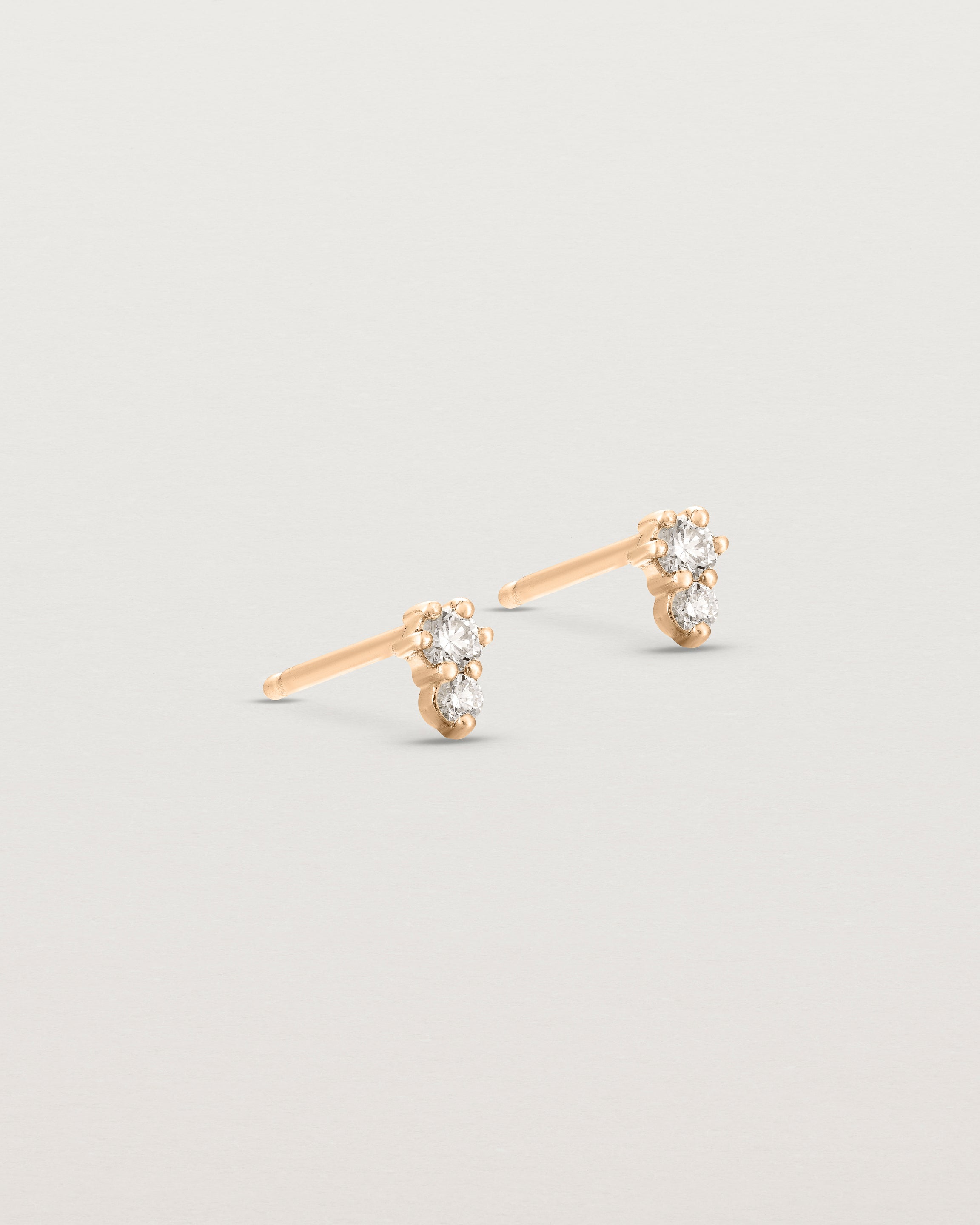 Lottie Studs | Diamond Front Rose Gold