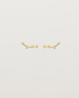 Front view of the Lyra Earrings | Diamond in yellow gold.