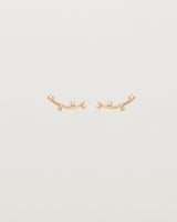 Front view of the Lyra Earrings | Diamond in rose gold.