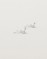 Angled view of the Lyra Earrings | Diamond in white gold.