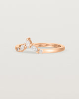 Angled view of the Meia Crown Ring | Fit Ⅰ | Rose Gold.