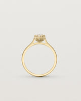 Standing view of the Meroë Oval Solitaire | Laboratory Grown Diamond in yellow gold.