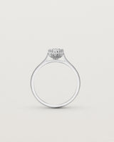 Standing view of the Meroë Oval Solitaire | Laboratory Grown Diamond in white gold.