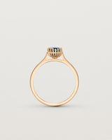 Standing view of the Meroë Oval Solitaire | Australian Sapphire in rose gold.