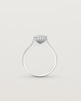Standing view of the Meroë Round Solitaire | Laboratory Grown Diamond in white gold.