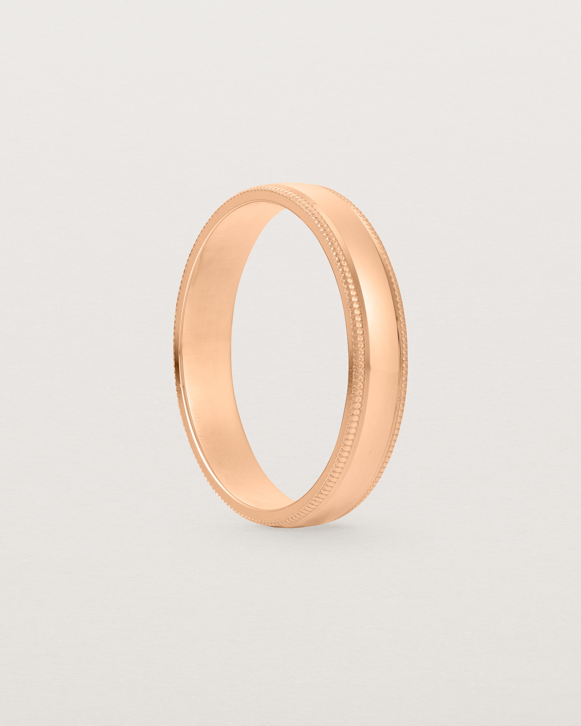 4mm millgrain wedding band in rose gold 