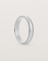 4mm millgrain wedding band in white gold