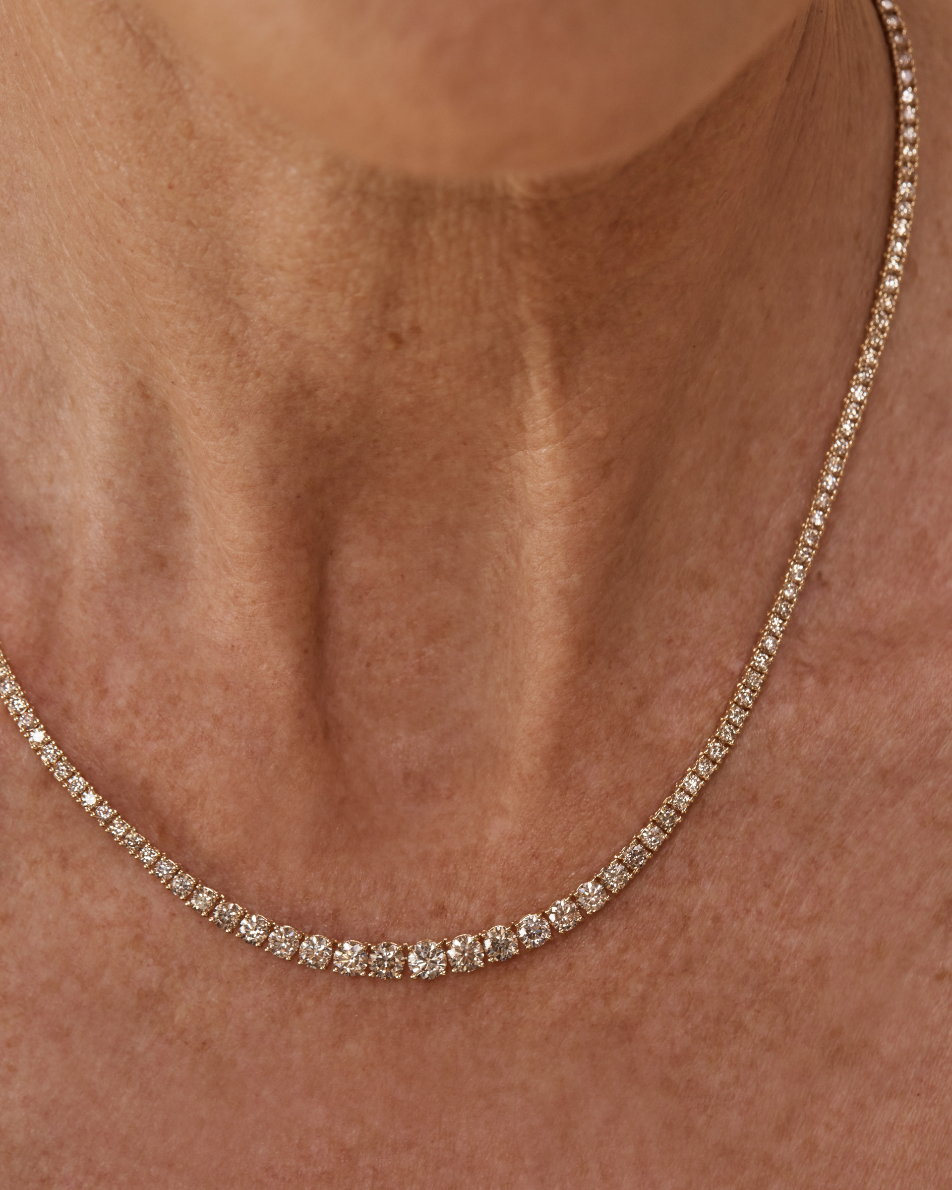 Leora Graduated Tennis Necklace | Champagne Diamond